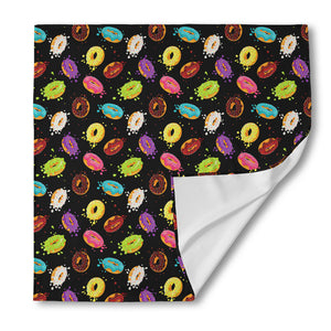 Glaze Donut Pattern Print Silk Bandana