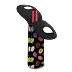 Glaze Donut Pattern Print Single Neoprene Wine Tote