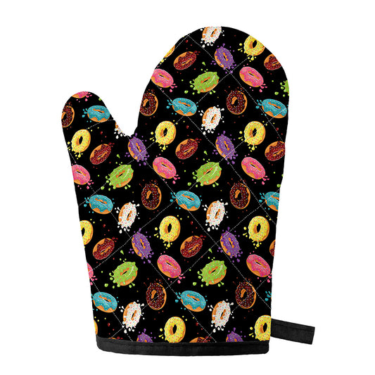 Glaze Donut Pattern Print Single Oven Mitt