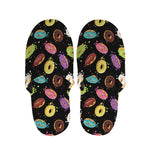 Glaze Donut Pattern Print Slippers