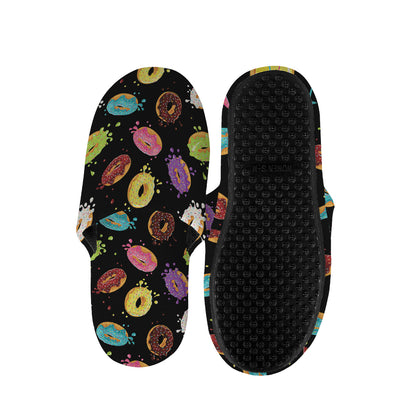 Glaze Donut Pattern Print Slippers