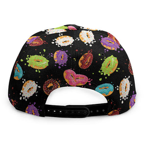 Glaze Donut Pattern Print Snapback Cap