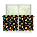 Glaze Donut Pattern Print Tier Curtains
