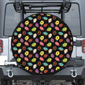Glaze Donut Pattern Print Tire Cover