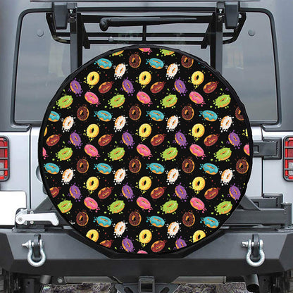 Glaze Donut Pattern Print Tire Cover