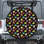 Glaze Donut Pattern Print Tire Cover