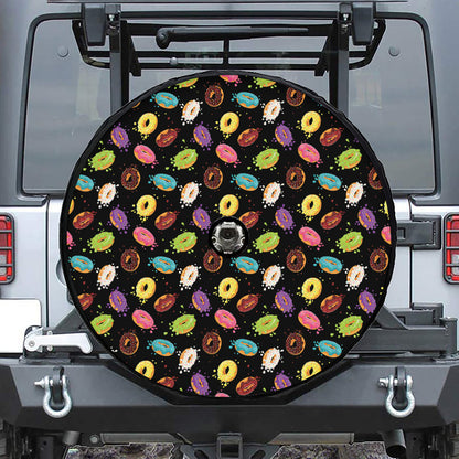Glaze Donut Pattern Print Tire Cover With Camera Hole