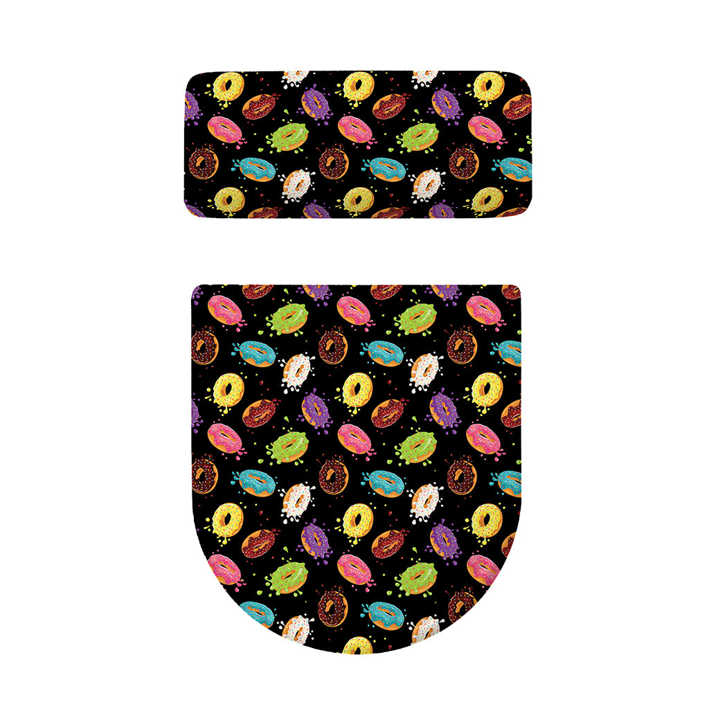 Glaze Donut Pattern Print Toilet Lid And Tank Cover Set