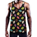 Glaze Donut Pattern Print Men's Workout Tank Top