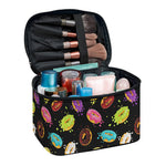 Glaze Donut Pattern Print Travel Makeup Bag