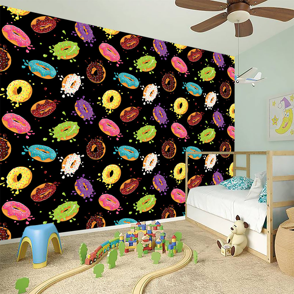 Glaze Donut Pattern Print Wall Sticker