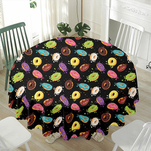 Glaze Donut Pattern Print Waterproof Round Tablecloth