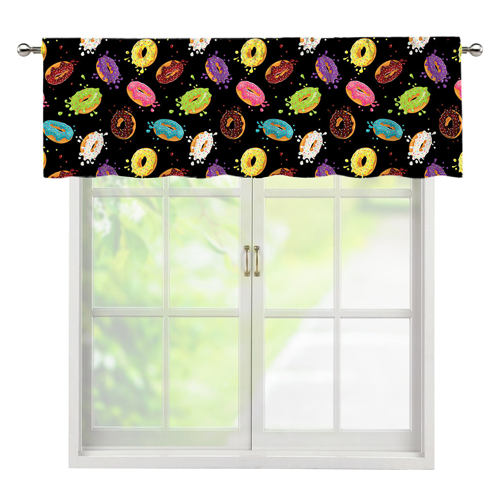 Glaze Donut Pattern Print Window Valance