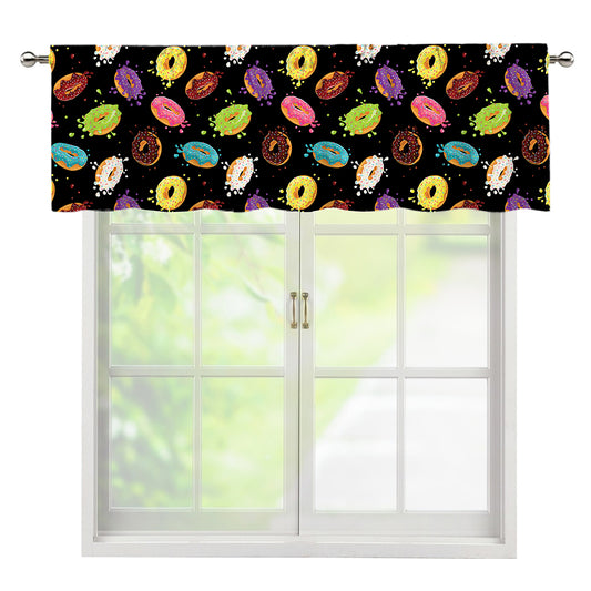 Glaze Donut Pattern Print Window Valance