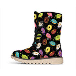 Glaze Donut Pattern Print Winter Boots
