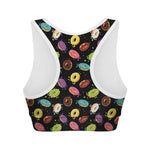 Glaze Donut Pattern Print Women's Sports Bra