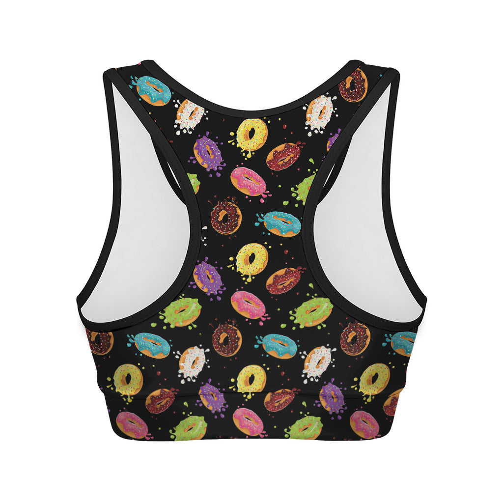 Glaze Donut Pattern Print Women's Sports Bra