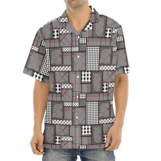 Glen Plaid Patchwork Pattern Print Aloha Shirt