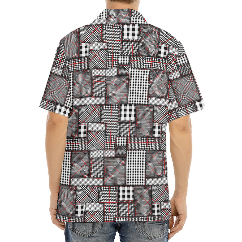 Glen Plaid Patchwork Pattern Print Aloha Shirt