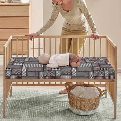 Glen Plaid Patchwork Pattern Print Baby Crib Sheet