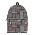 Glen Plaid Patchwork Pattern Print School Backpack