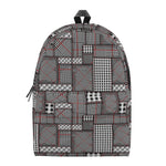 Glen Plaid Patchwork Pattern Print Backpack