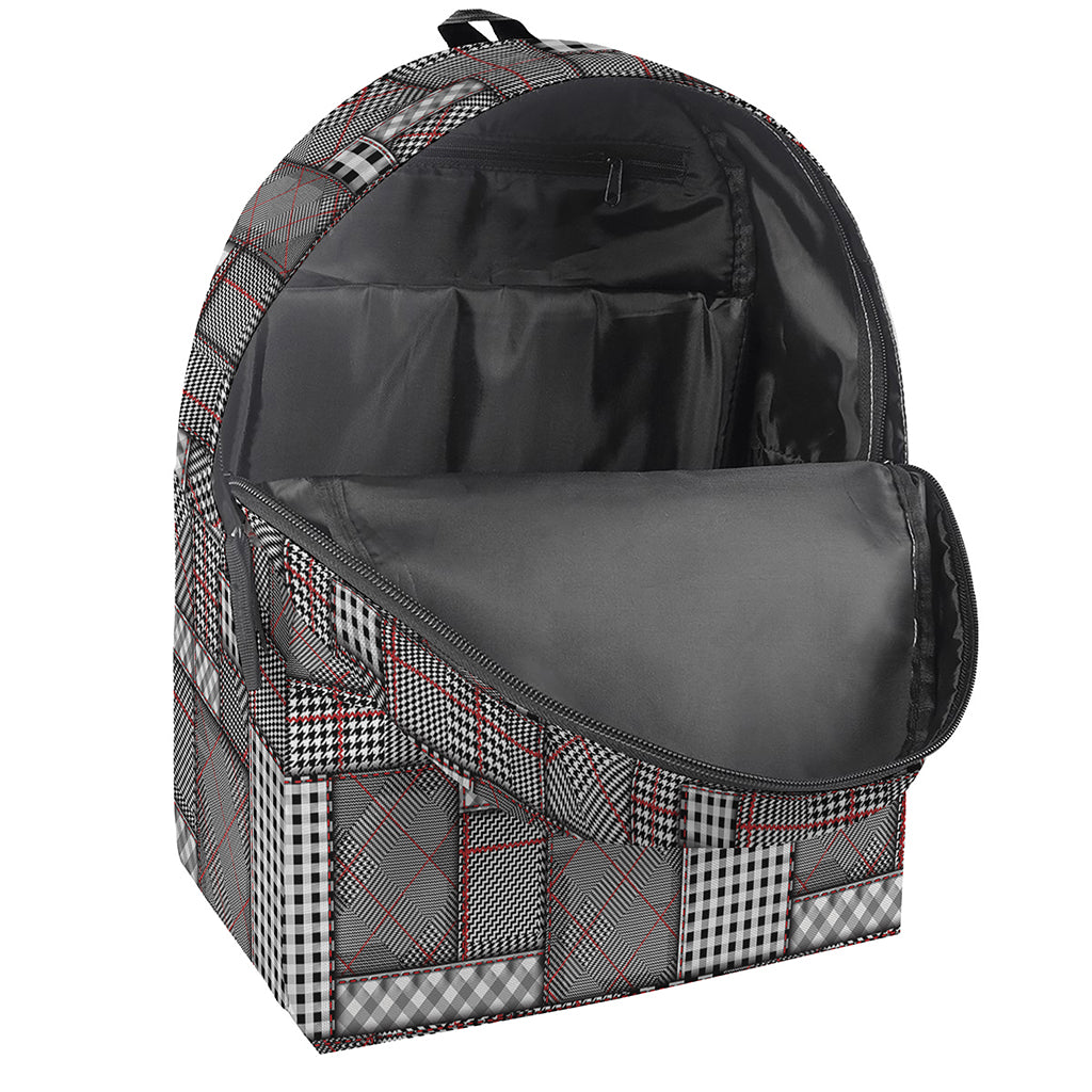 Glen Plaid Patchwork Pattern Print Backpack