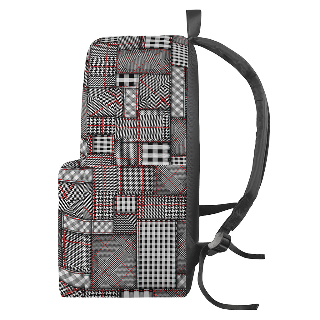 Glen Plaid Patchwork Pattern Print Backpack