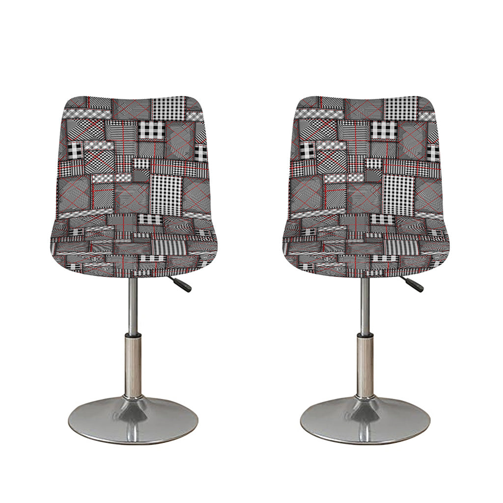 Glen Plaid Patchwork Pattern Print Bar Stool Covers