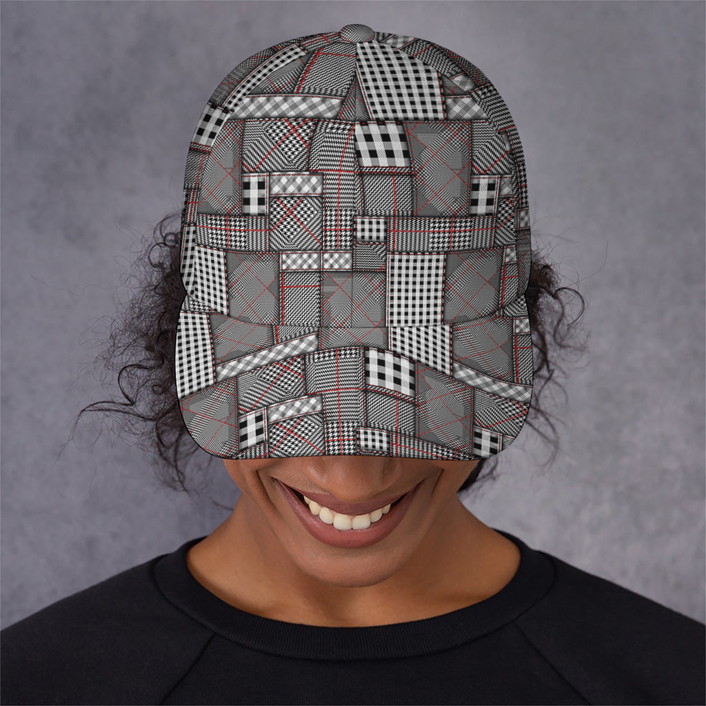 Glen Plaid Patchwork Pattern Print Baseball Cap