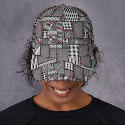 Glen Plaid Patchwork Pattern Print Baseball Cap