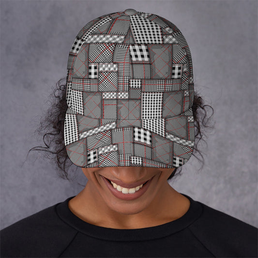 Glen Plaid Patchwork Pattern Print Baseball Cap