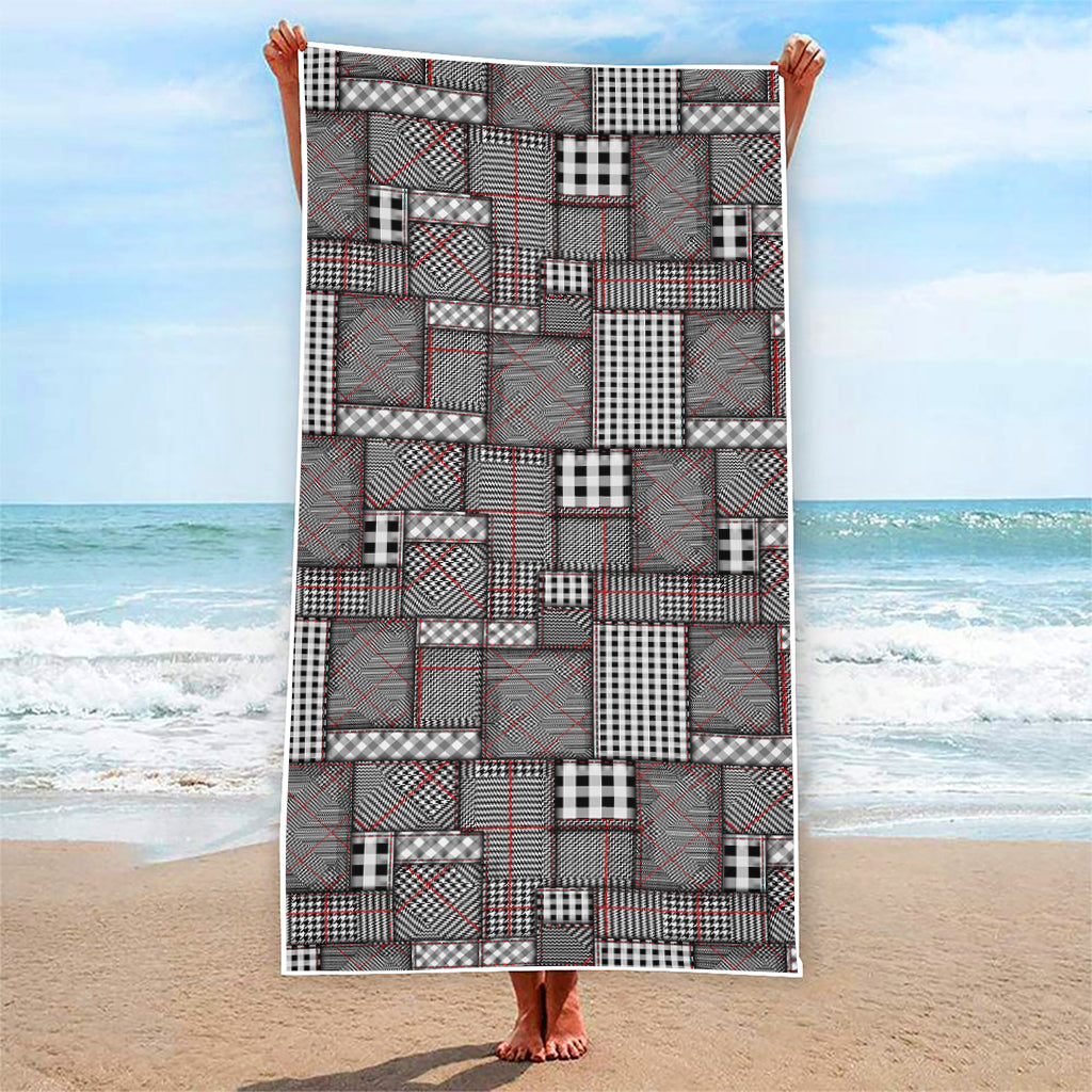 Glen Plaid Patchwork Pattern Print Beach Towel