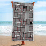 Glen Plaid Patchwork Pattern Print Beach Towel