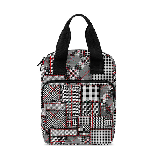 Glen Plaid Patchwork Pattern Print Bible Tote Bag