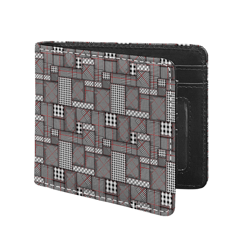 Glen Plaid Patchwork Pattern Print Bifold Wallet