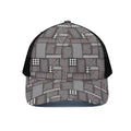 Glen Plaid Patchwork Pattern Print Black Mesh Trucker Hat