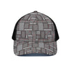 Glen Plaid Patchwork Pattern Print Black Mesh Trucker Cap