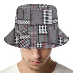 Glen Plaid Patchwork Pattern Print Bucket Hat