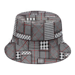 Glen Plaid Patchwork Pattern Print Bucket Hat