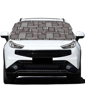 Glen Plaid Patchwork Pattern Print Car Windshield Snow Cover