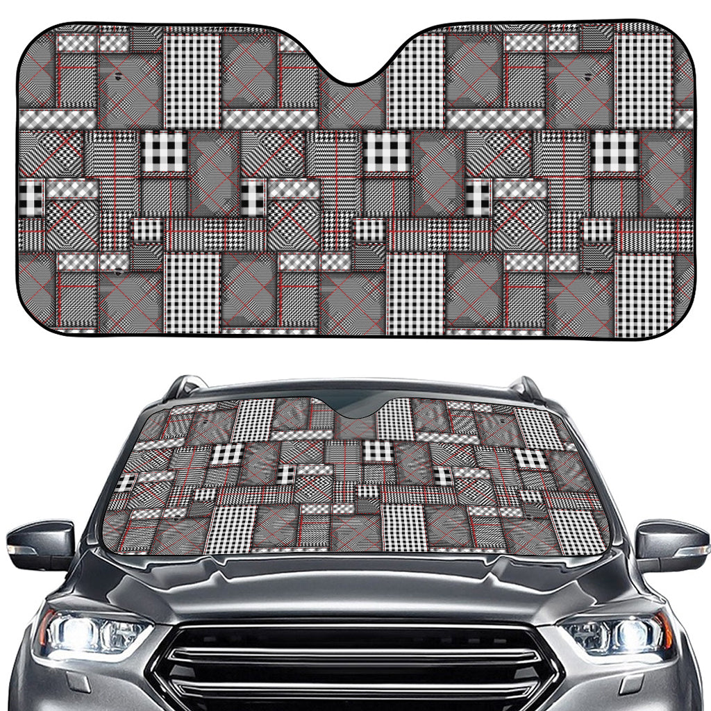 Glen Plaid Patchwork Pattern Print Car Windshield Sun Shade