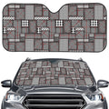 Glen Plaid Patchwork Pattern Print Car Windshield Sun Shade
