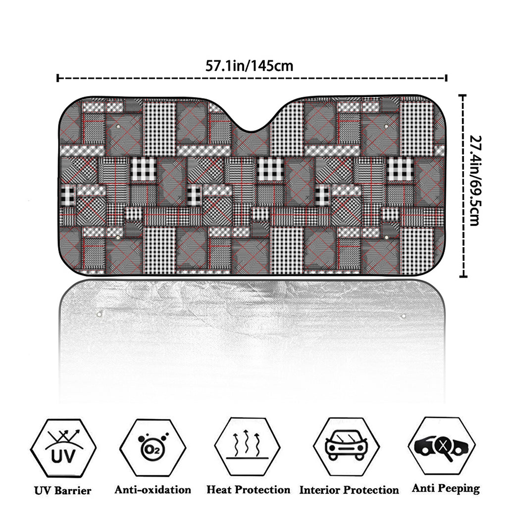 Glen Plaid Patchwork Pattern Print Car Windshield Sun Shade