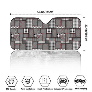 Glen Plaid Patchwork Pattern Print Car Windshield Sun Shade