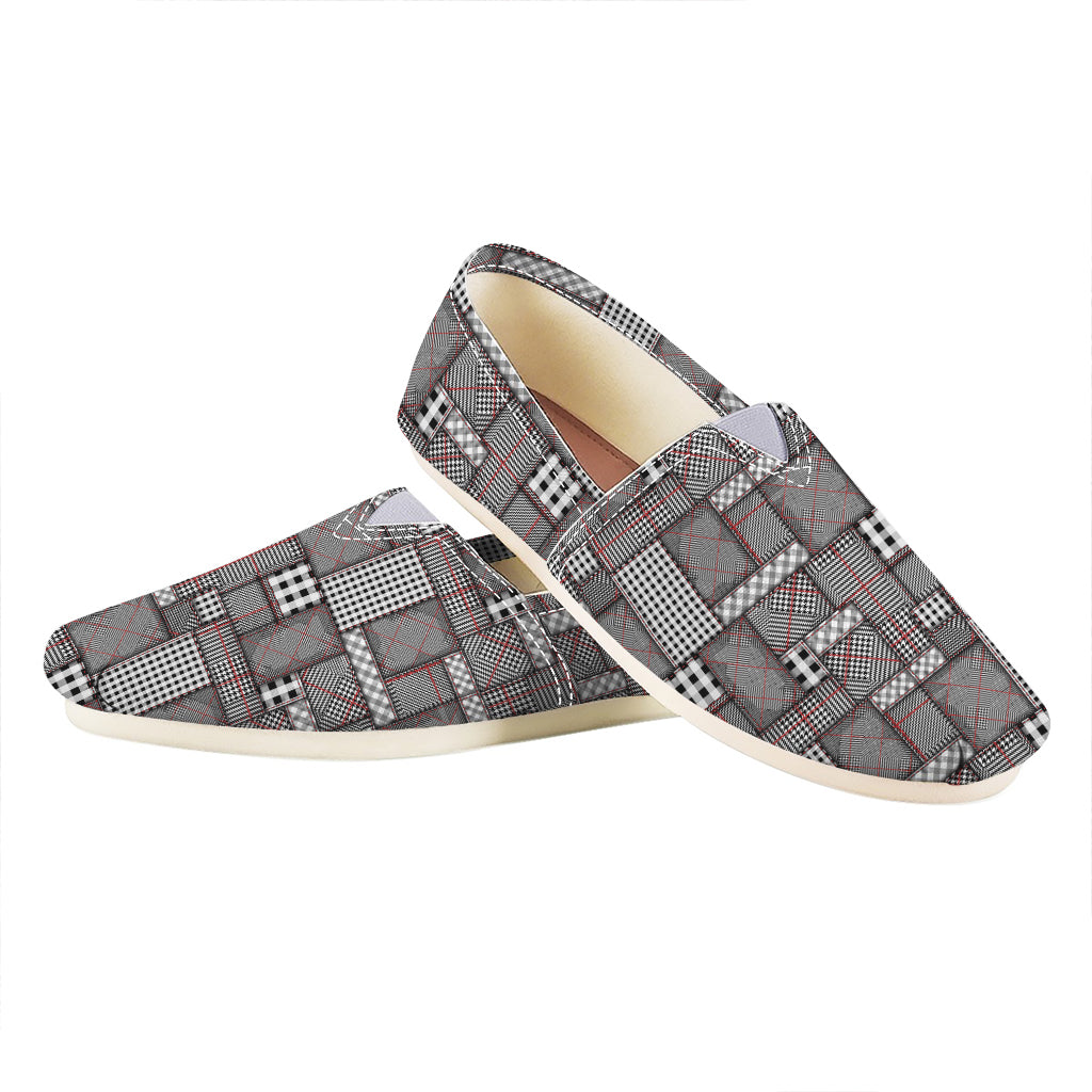 Glen Plaid Patchwork Pattern Print Casual Shoes