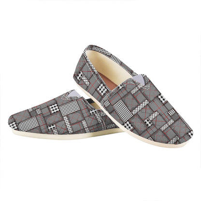 Glen Plaid Patchwork Pattern Print Casual Shoes