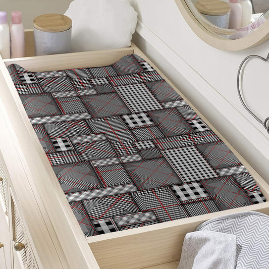 Glen Plaid Patchwork Pattern Print Changing Pad Cover