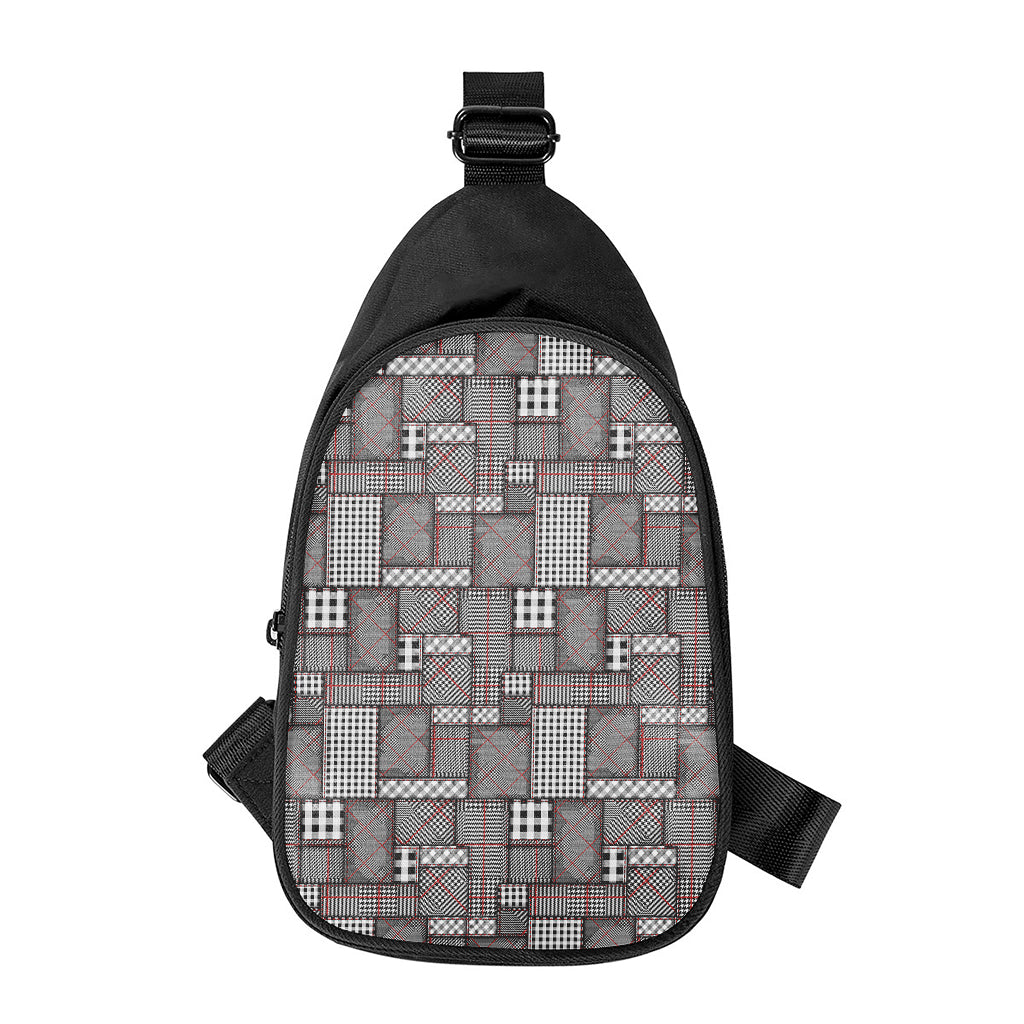 Glen Plaid Patchwork Pattern Print Chest Bag