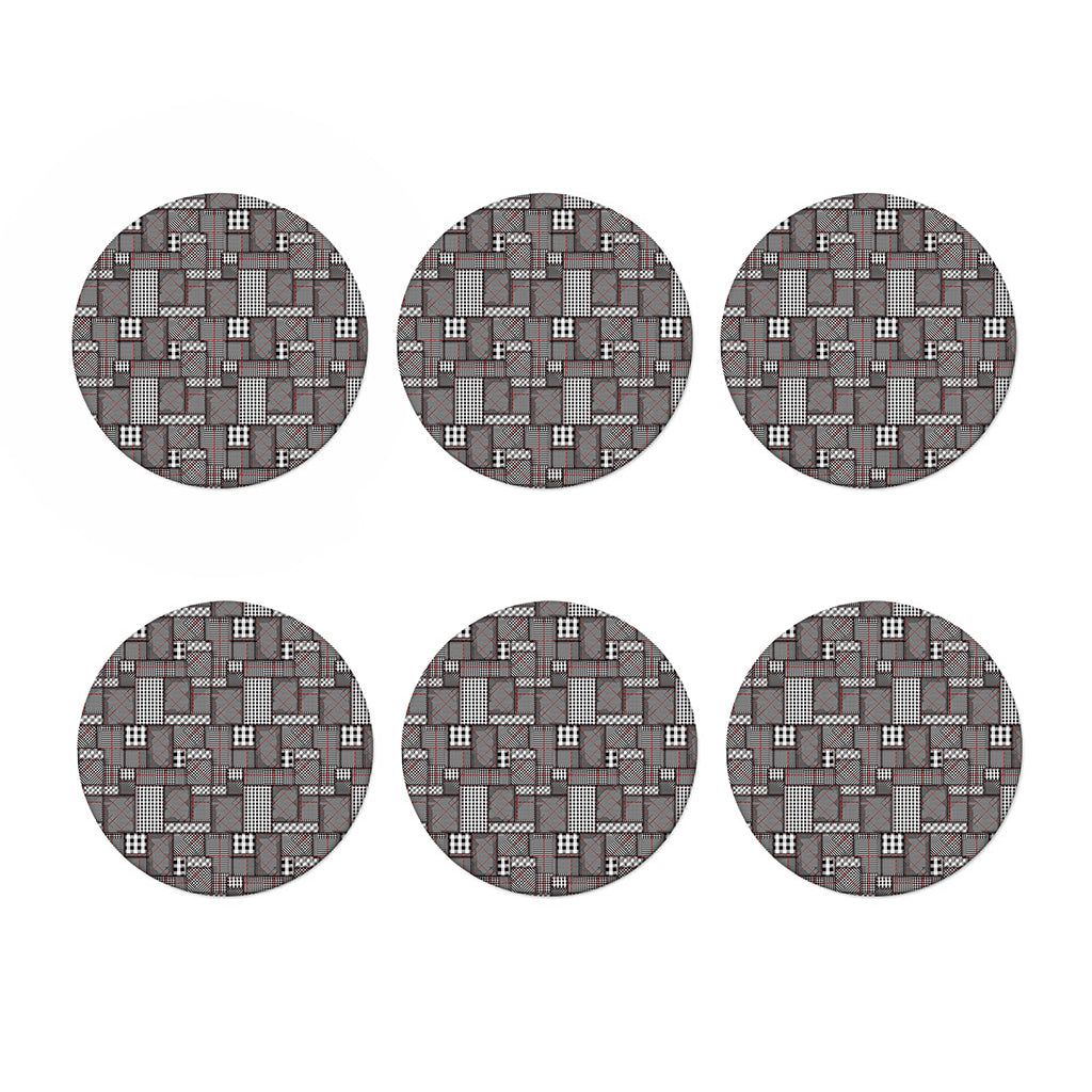 Glen Plaid Patchwork Pattern Print Coaster Set